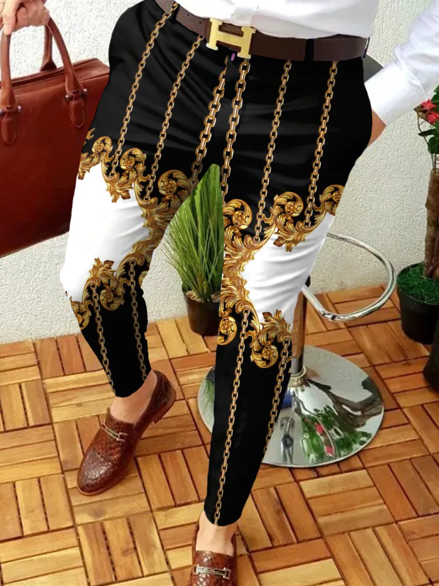 Брюки мужские деловые на молнии со средней талией повседневные длинные модные