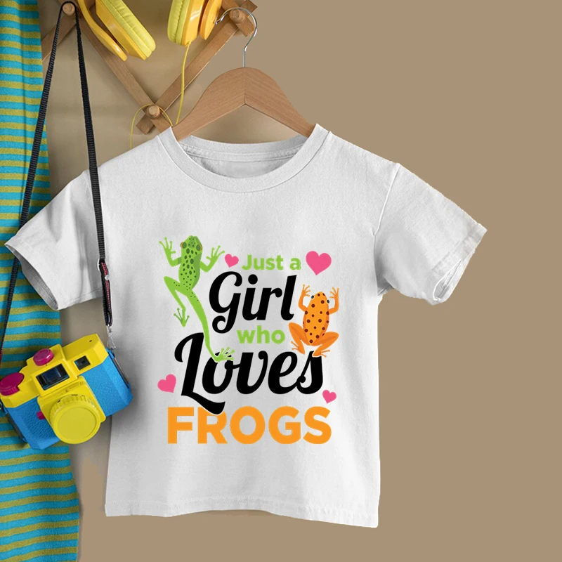 Kids Frog Clothes T-Shirts Children Cartoons Kawaii Fashion Anime Tops Tees Boys Girls Outfits Cartoon Summer Tee,Drop Ship