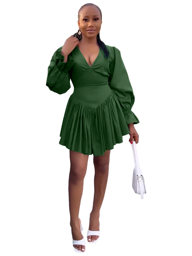 

Платье женское короткое с рукавами-фонариками, в африканском стиле