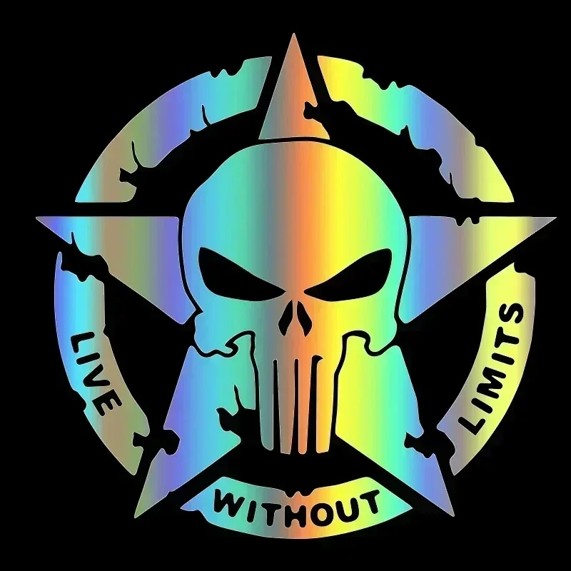 Военные тактические автомобильные наклейки, виниловые наклейки с черепом и звездами для мотоцикла, бампера, запасной шины, пылезащитные, устойчивые к атмосферным воздействиям