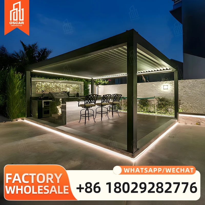 Многофункциональная пергола из алюминиевого сплава для уличных помещений в