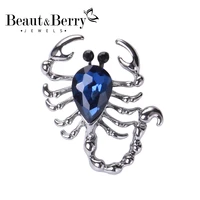 beautberry rhinestone scorpion brooches for women men lovely insects party casual brooch pin gifts