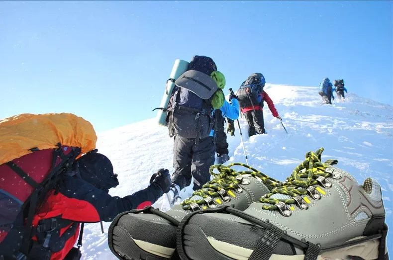18tooth manganese steel crampons anti-skid shoe covers snow claws hiking fishing shoes nails snow mud ice caught