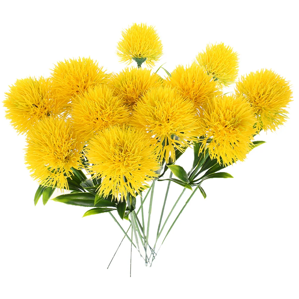 

15 Pcs Artificial Dandelion Simulated Wedding Decoration Faux Fake Flowers Decorations Dandelions Adornment