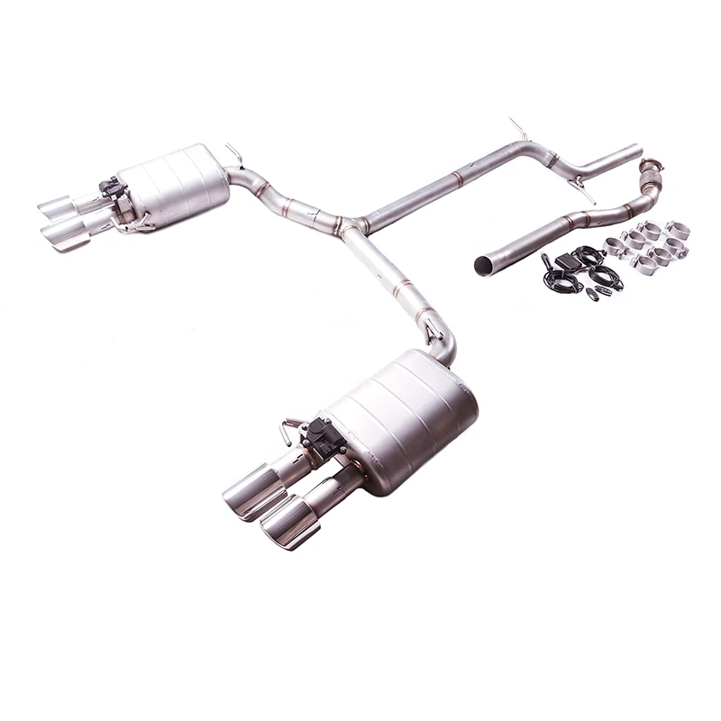 Фото 【Индивидуальный продукт 】2008-2016 Audi A4 B8 B8.5 1.8T 2.0T Catback с наконечником глушителя системы выхлопной трубы клапана №3