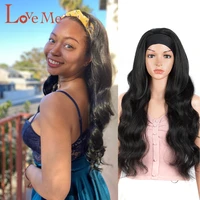 long body wave headband wigs 26 inches black blonde brown red high temperature fibers cosplay party daily fake hairs love me