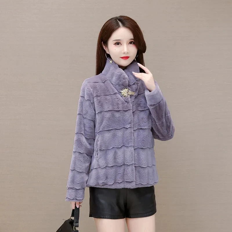 Толстое пальто из меха норки в датском стиле женское короткое западном для