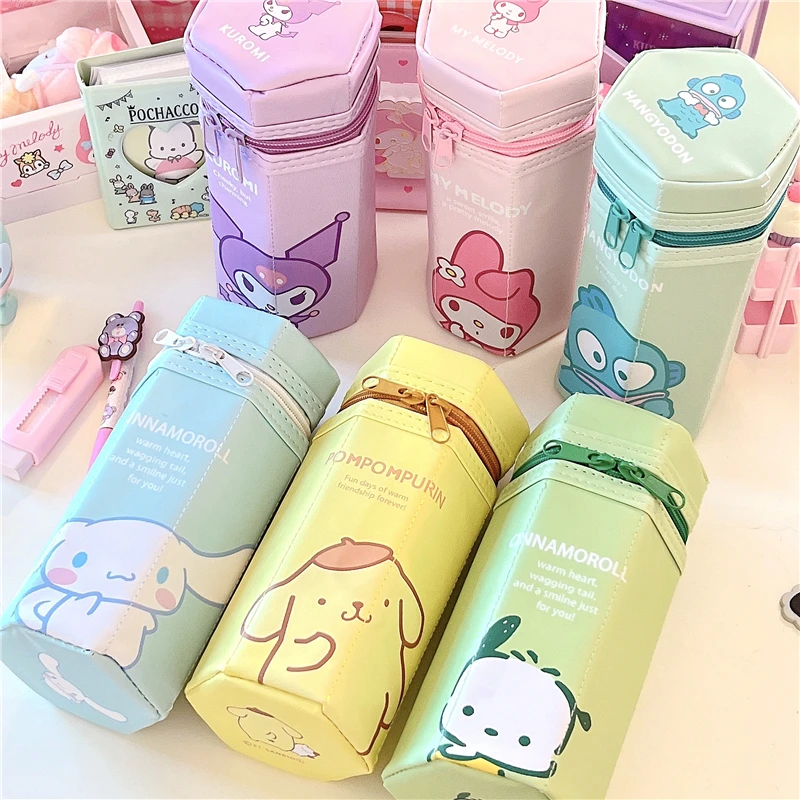 

Cartoon Sanrio Pochacco Pencil Case Large Capacity Cute Cinnamoroll Kuromi Pencil Case Student Stationery Pencil Box Stationery