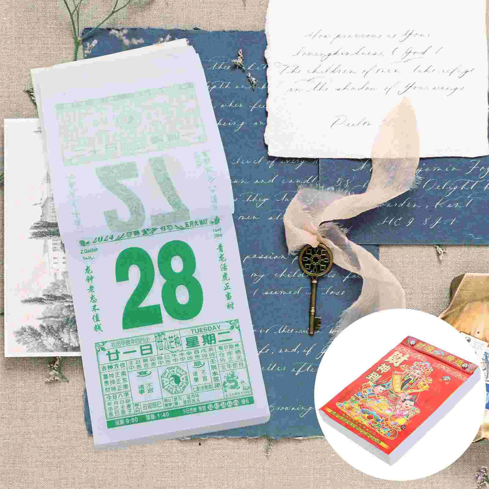 

2024 Old Royal Calendar Moon Decor Lunar Pendants Hanging Calendars Paper Wall Dragon Years