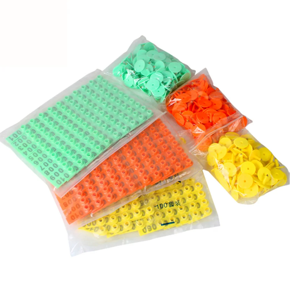 100 шт. Ушные бирки с нубмером для фермерских животных 0-100 маркер овец 001-100 ушей