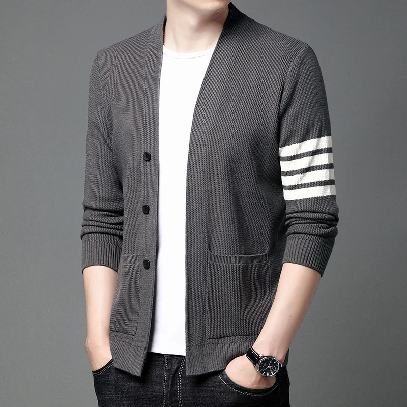 

Cardigan High Quality Sweater For Mens Designer Knitted Clothes Korean Fashion Autumn Winter Long Sleeve 2023 Clothing Knit Tops