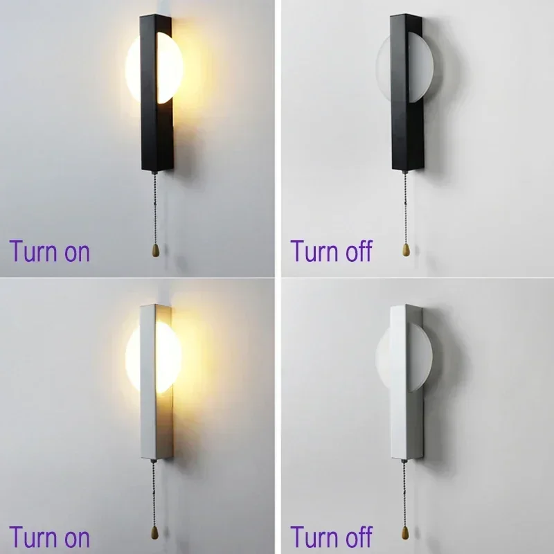 Настенные лампы в скандинавском стиле с выключателем вращающийся прикроватный