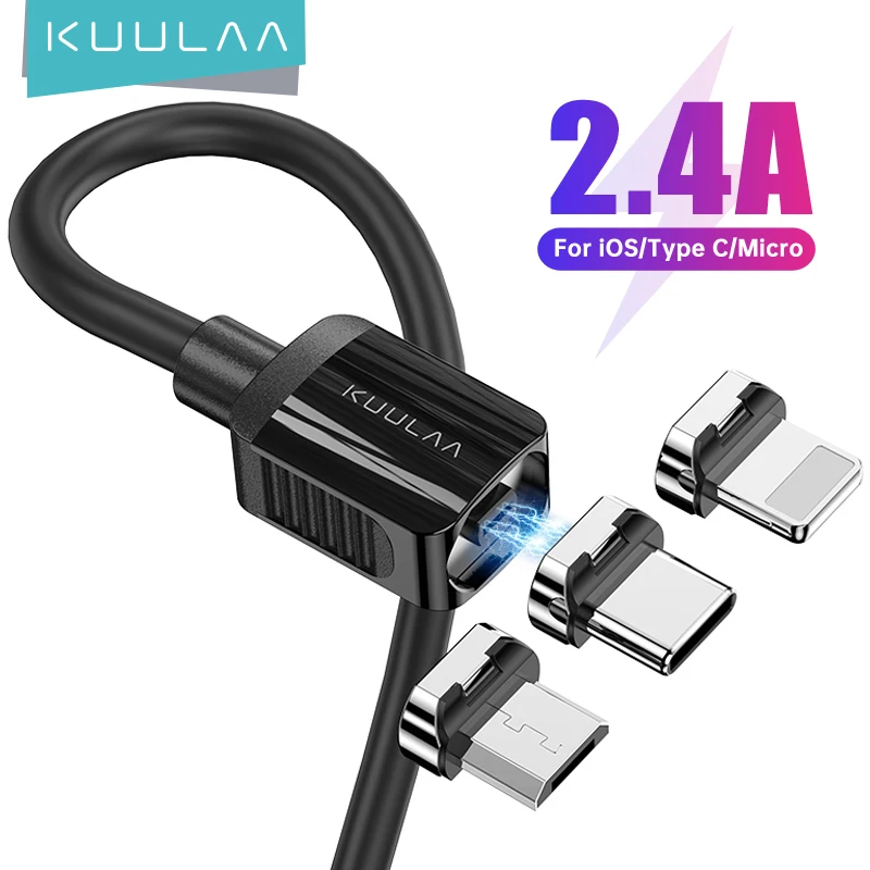 

KUULAA Magnetic Cable USB Type C Cord Micro USB C Cable For iPhone Xiaomi poco x3 pro f3 Magnet Phone Charging Cord USBC Wire