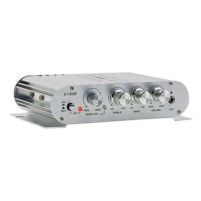 Фото AA84 4X ST-838 Hi-Fi 2.1-канальный усилитель мощности 80Втx2, стереоусилитель басового звука с выходом для сабвуфера, домашний аудиоусилитель, белый №2