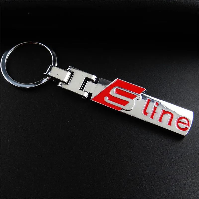 Автомобильный Брелок-кольцо для ключей с логотипом Audi S Line A3 A4 A5 A6 A7 A8 S3 S4 S5 S6 S7 S8 RS3