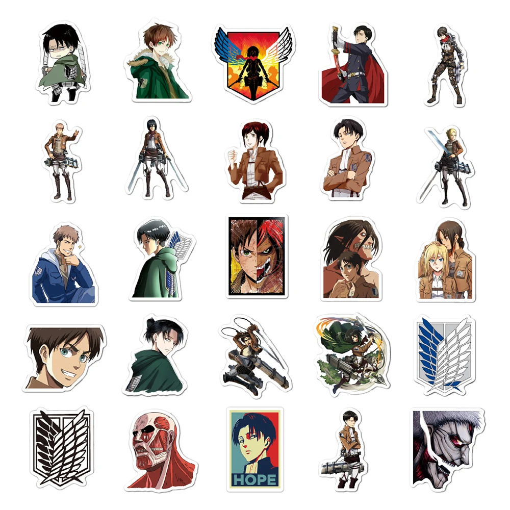 Bandai водонепроницаемые аниме Атака на титановые наклейки для телефонов и бутылок