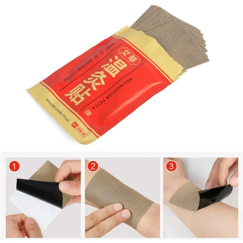 

20Pcs/Bag Natural Moxa Moxibustion Heat Pain Relief Patches Plaster Adhesive Stickers Neck Shoulder Waist Leg Body Health D0UE