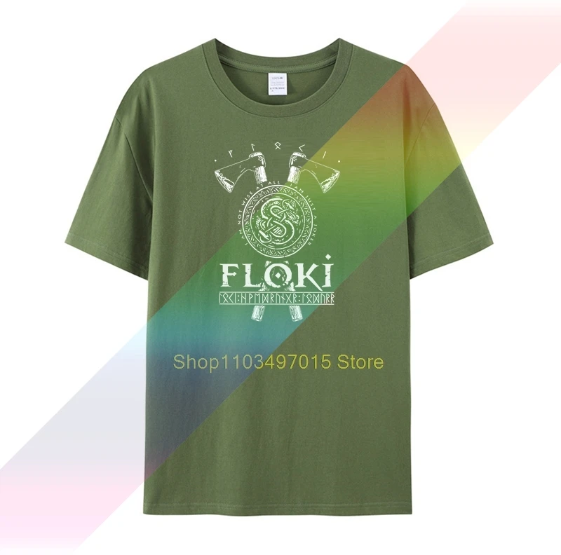 Фото Футболка Floki - Loki Viking, мужская рубашка Norse Gods с трафаретным принтом №2
