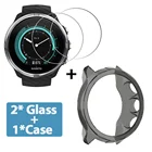2 + 1 защитный чехол + Защита экрана для смарт-часов Suunto 9 Suunto 7, Мягкий защитный чехол из ТПУ, защитная пленка из закаленного стекла