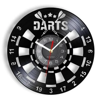 professional dart board vinyl record wall clock gamesload dart silent clock coffee shop bar club darters carved music album art
