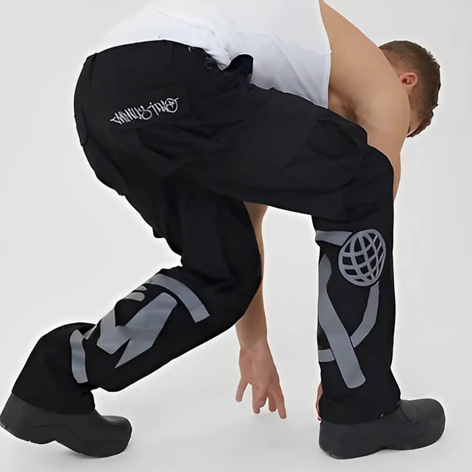 

Mens Cargo Pants Casual Hiking Pants Skater High Street Trend Loose Work Trousers Multi Pocket Combat Sports Skateboard Bottoms