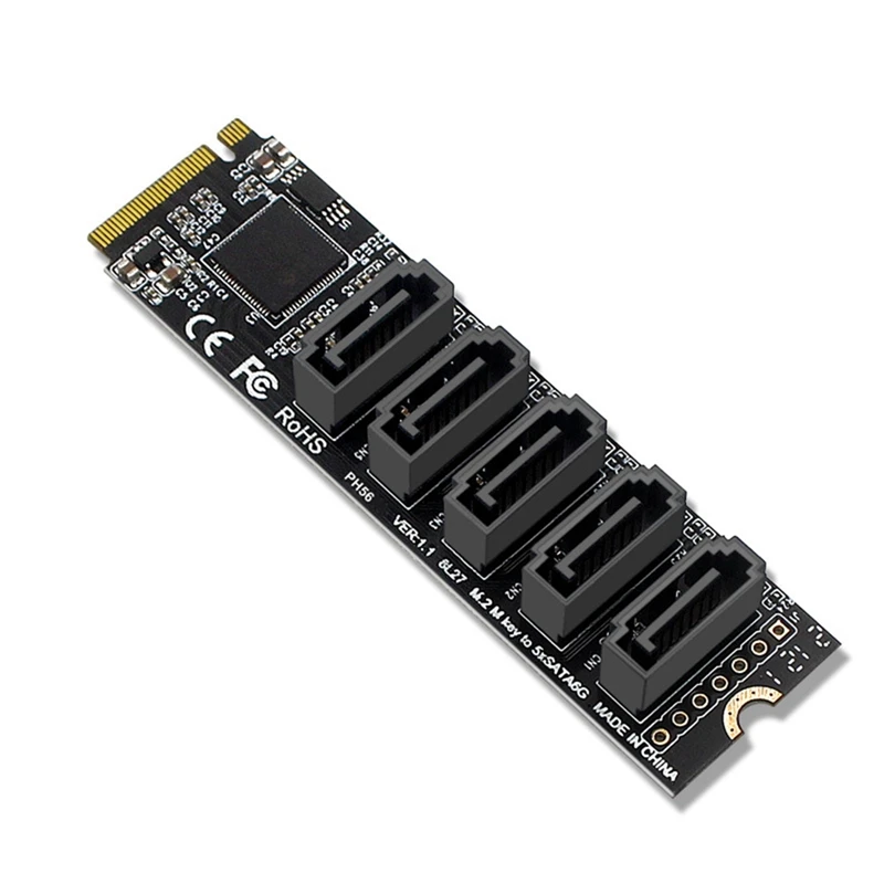 

4-Disk NVME RAID Card Pciex16 To M.2 M-Key Expansion Adapter +M.2 NGFF PCIE B-Key Sata To SATA 3.0 5 Port Expansion Card