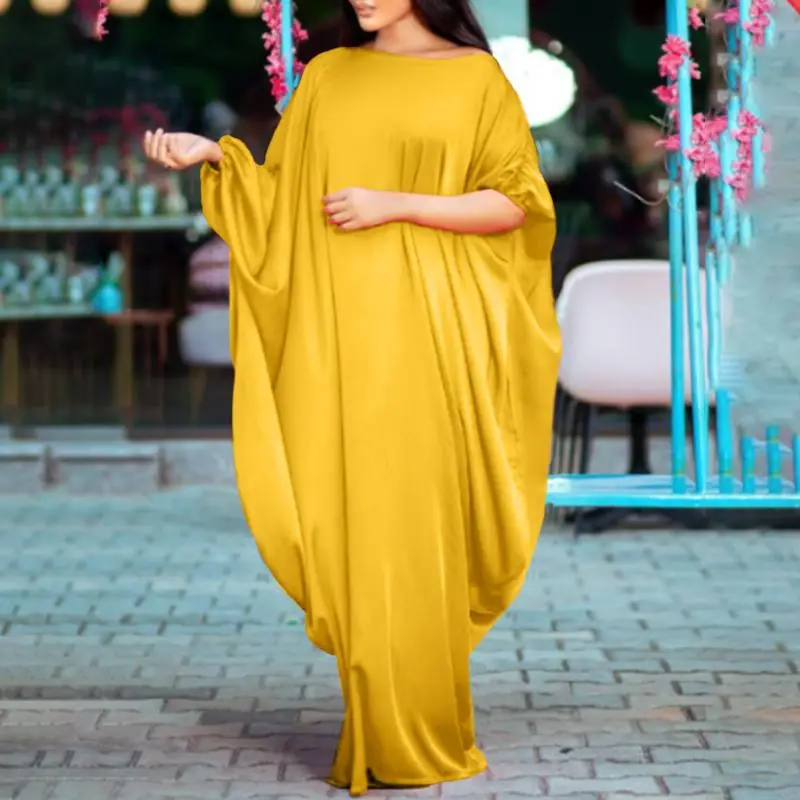 

VONDA Casual Long Sleeve Maxi Dress Ladies Beach Sundress Women Loose Bat-Sleeve Baggy Hem Party Vestidos Female Long Robes