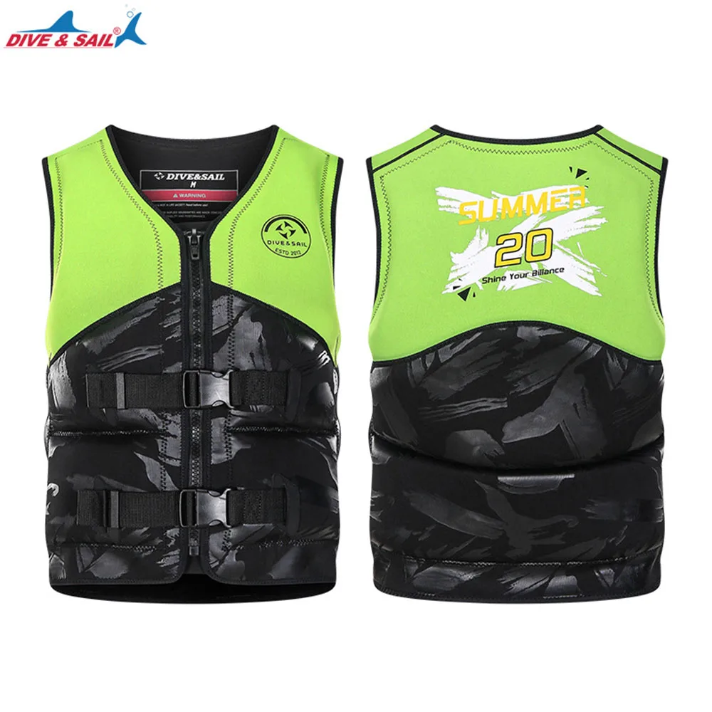 

DIVE&SAIL new life jacket neoprene adult surfing swimming buoyancy vest water sports fishing motorboat safety life jacket 2022