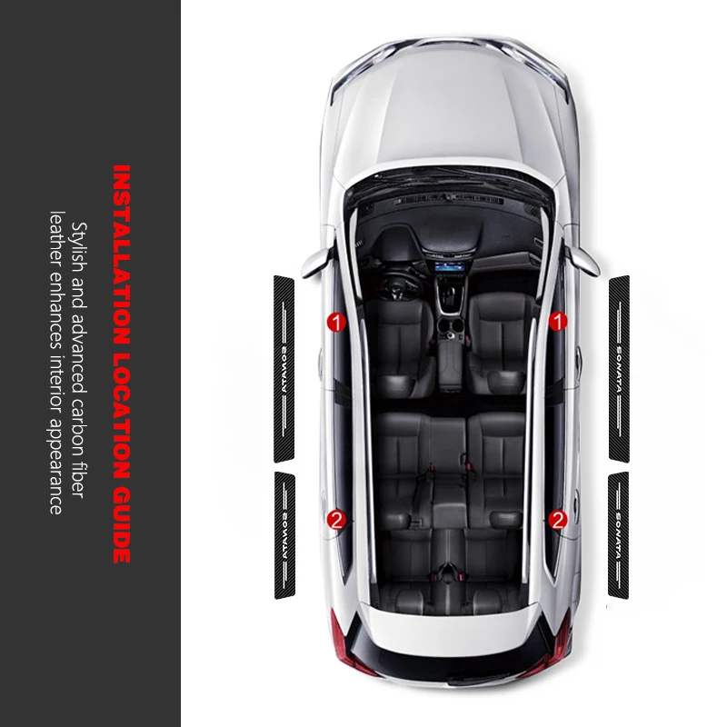 4 шт./компл. наклейки на порог двери автомобиля Защитные Водонепроницаемые из