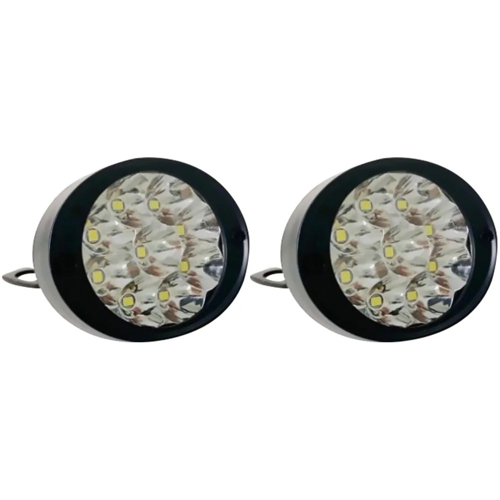 

2 Motorcycle Headlights Bright Driving Fog Work Lights Spotlights