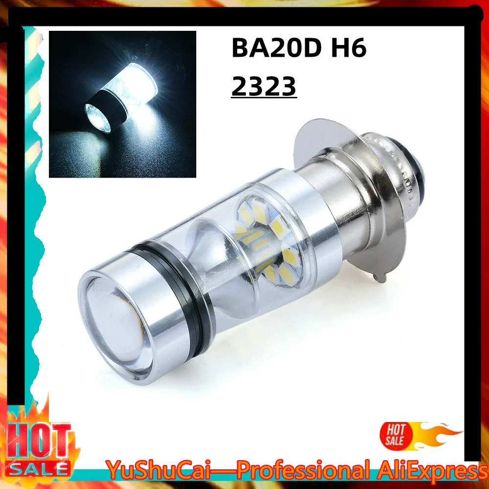 

BA20D H6 Motorcycle LED Light Bulb 2323 20SMD LED 100W Motorcycle Fog DRL Brake Parking Light Lamp Bulb