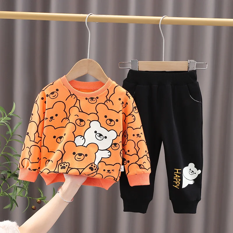 New Spring Autumn Baby Girls Clothes Suit Children Boys Cartoon T-Shirt Pants 2Pcs/Sets Toddler Casual Costume Kids Tracksuits