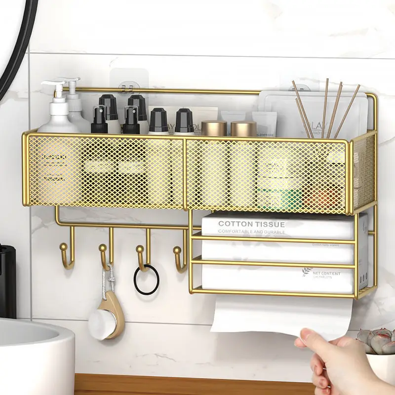 

Wall-Mounted Bathroom Shelves For Bath Without Drilling Shampoo Soap Shower Stand Kitchen Storage Shelf Bathroom Organizer