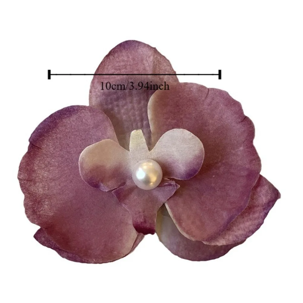 Розовый цветок орхидеи коготь для волос аксессуары украшение большой зажим в