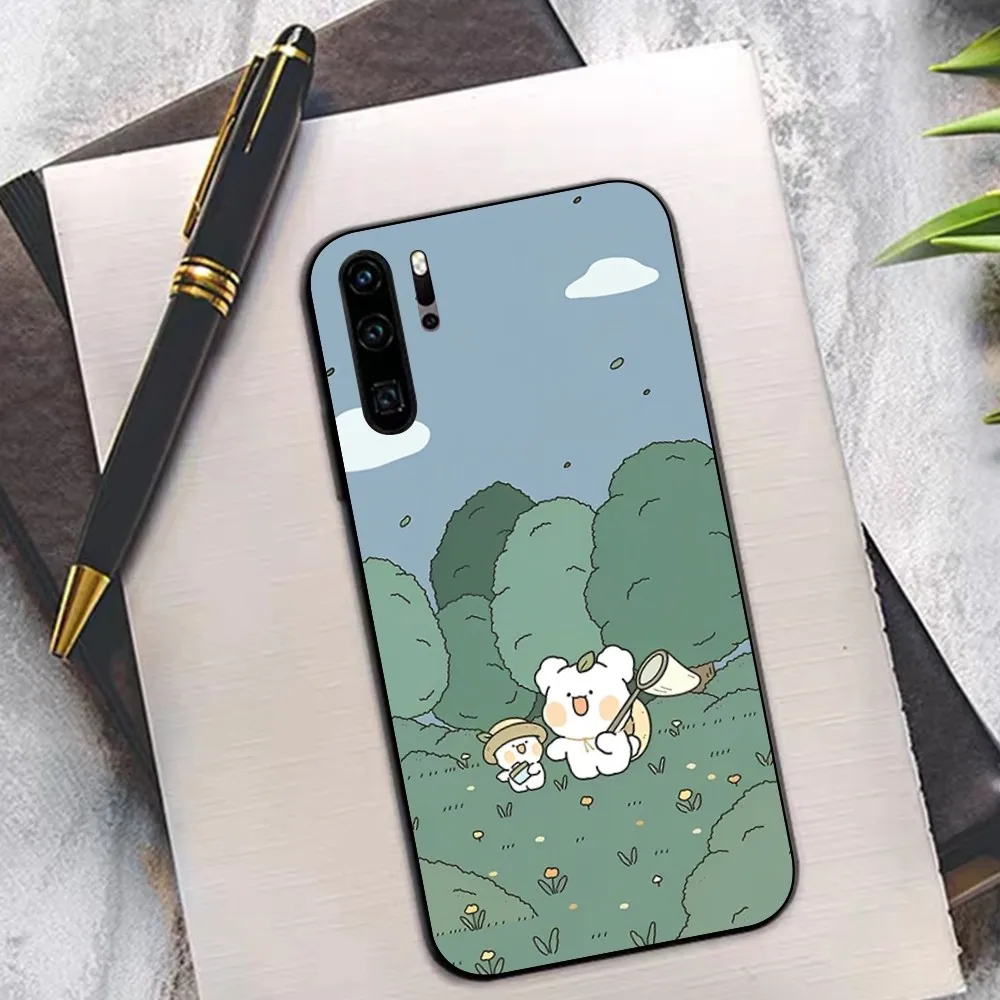 Милый чехол для телефона с зеленым растением Kawaii Huawei P 8 9 10 20 30 40 50 Pro Lite Psmart Honor lite 70