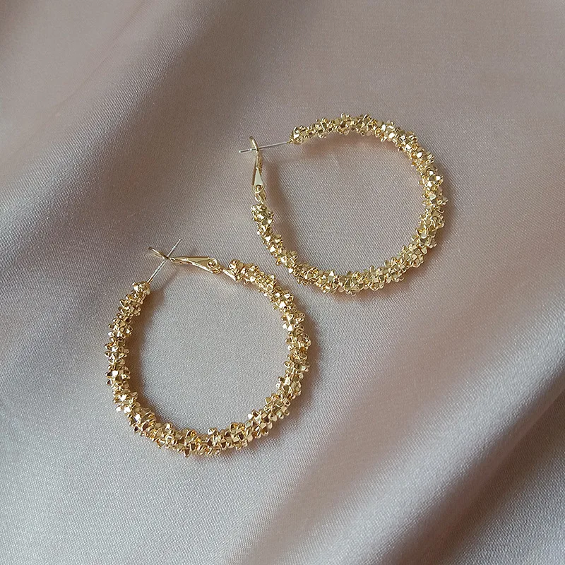 

JNP19 S925 Silver Needle South Korea Big Circle 2021 New Trendy Temperament Net Red Personality Exaggerated Earrings