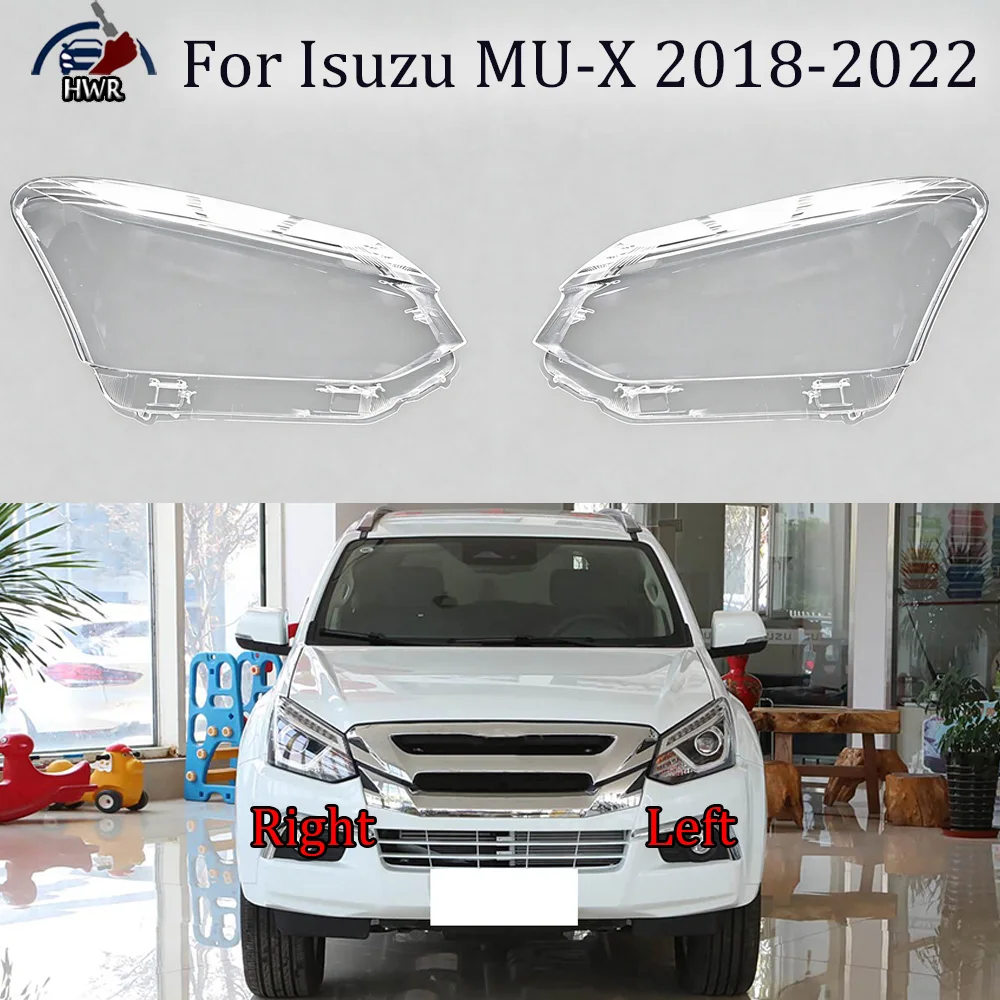 Фото Для Isuzu MU-X 2018-2022: Прозрачный кожух фары, корпус фары, плафон, сменный линзовый элемент из плексигласа (замена оригинальной линзы) №1