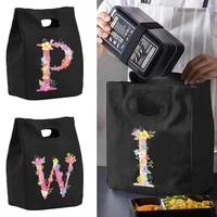 insulated bag thermal lunch bags for women kids fridge pouch food tote cooler handbags for work canvas picnic box pink pattern