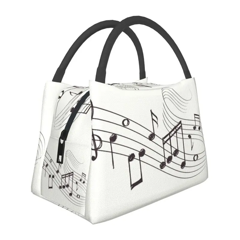 

Music Melody Range Insulated Lunch Bags Women Leakproof Fashion Personality Notes Thermal Cooler Lunch Tote Beach Camping Travel