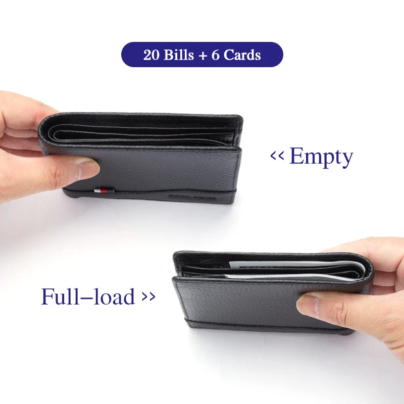 BISONDENIM Genuine Leather Men Wallets Coin Pocket Card Holder Male Purse Fashion Wallets High Quality Gift for Husband Father