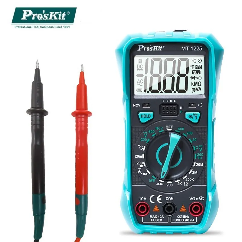 

Pro'sKit MT-1225-C Multimeter 3 1/2 Multifunctional Burn-Proof Digital Tester High Precision NCV Detection Electrician Meter
