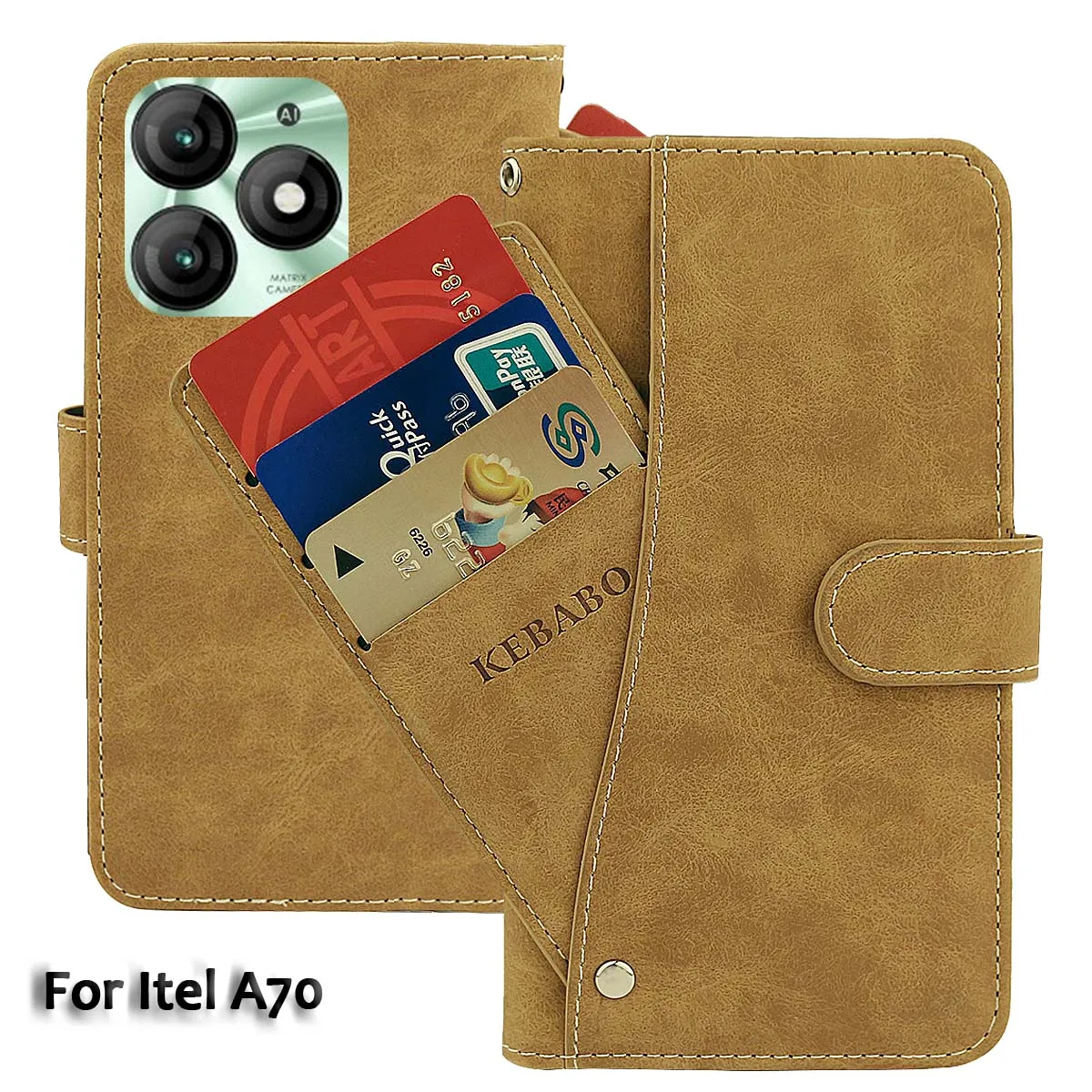 Винтажный кожаный кошелек Itel A70 чехол 6 &quot роскошный флип-чехол с отделениями для