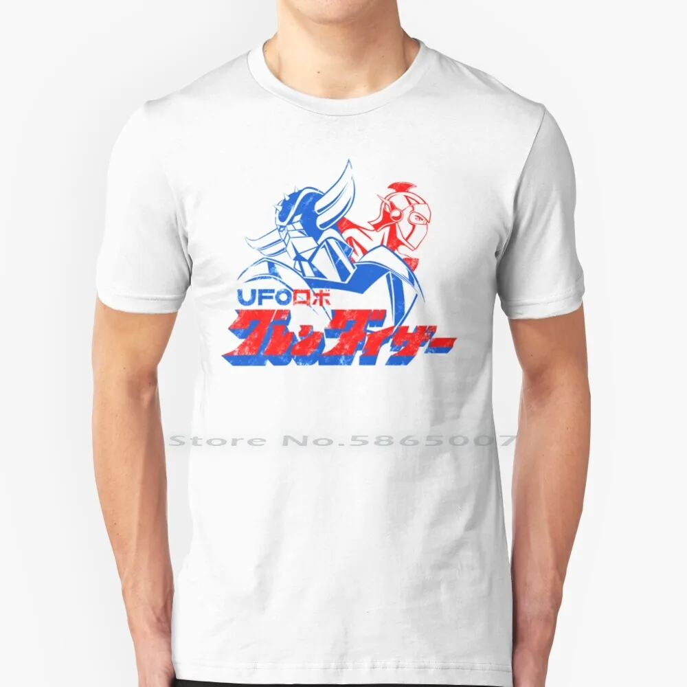 

123b Grendizer Fleed T Shirt 100% Cotton Goldrake Ufo Robot Mecha Actarus Venusia Maria Procton Rigel Alcor Vega Grendizer