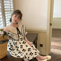baby girls tulle dress 2022 korean summer childrens one piece clothing kids princess party lace floral classic french dresses