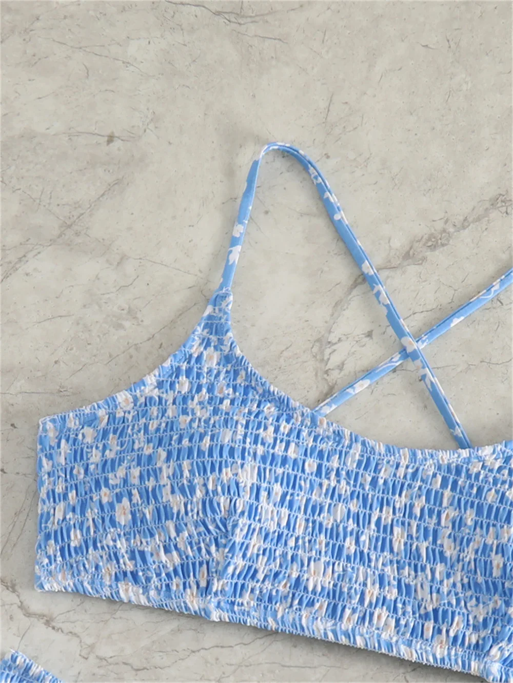 Милое бикини с цветочным принтом микро-стринги купальник открытой спиной