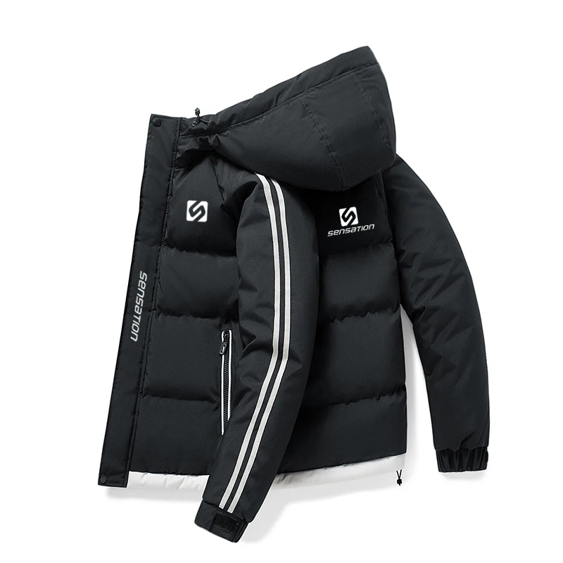 

sensation Winter high quality cotton-padded men's new zipper hooded warm coat Street fashion casual men's cotton-padded coat