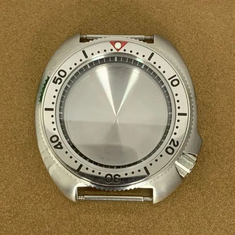 Silver 44mm SKX 6105 Turtle Abalone Watch Case Fit NH35 NH36 7S26 4R Japan Automatic Movement 28.5mm Dial Men's Dive Watch Cases