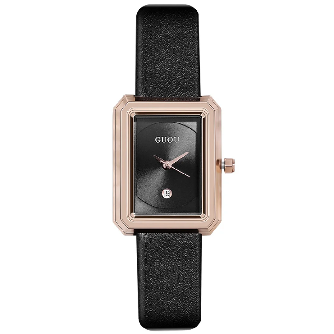 Enlarge 2021 Fashion Guou New Small Dial Rectangle Women Watches Bracelet Watch Ladies Casual Quartz Watchwatch Montre Femme Reloj Muje