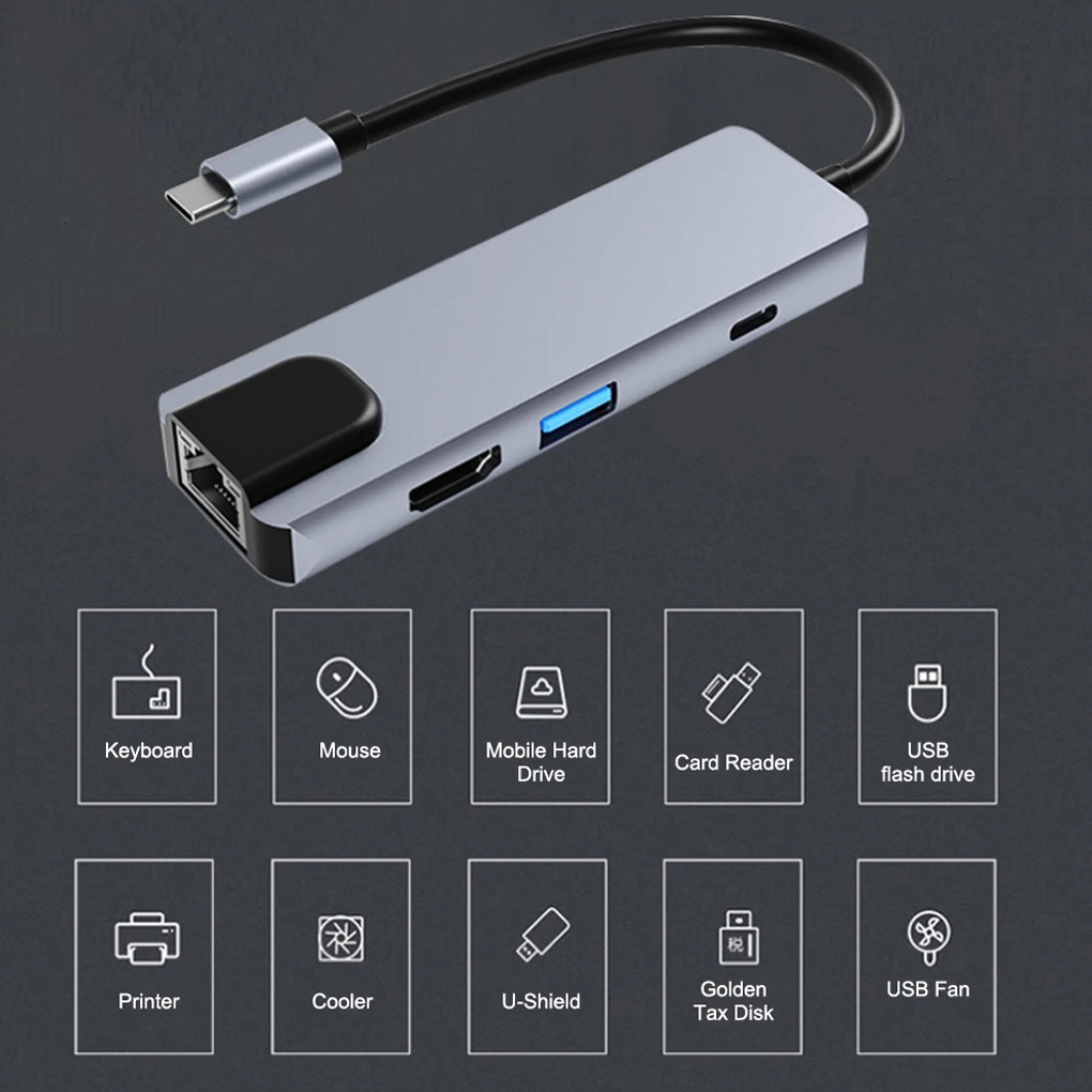 

Док-станция из алюминиевого сплава с адаптером быстрой скорости типа c Hub