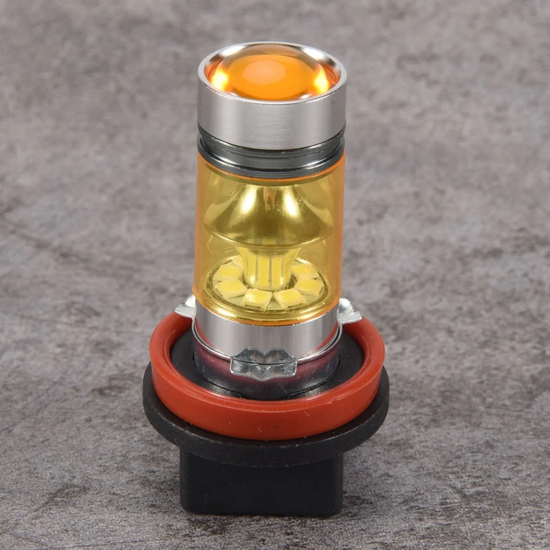 2 X светодиодные лампы высокой мощности 100 Вт H8 H11 желтая противотуманная лампа 2828